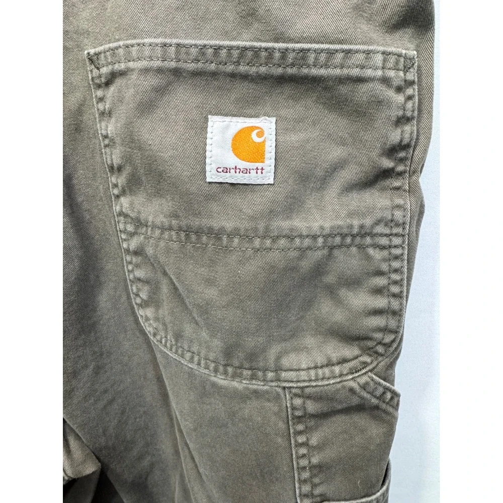 Carhartt Relaxed Fit Carpenter Work Shorts Olive Drab Brown‎ Mens 40 Canvas